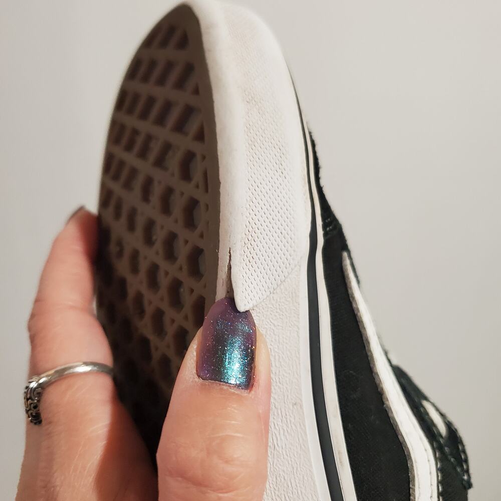 Vans Off the Wall Old Skool Suede Low Top Sk8 Sneakers Youth Size 13 Black Shoes - Picture 9 of 10